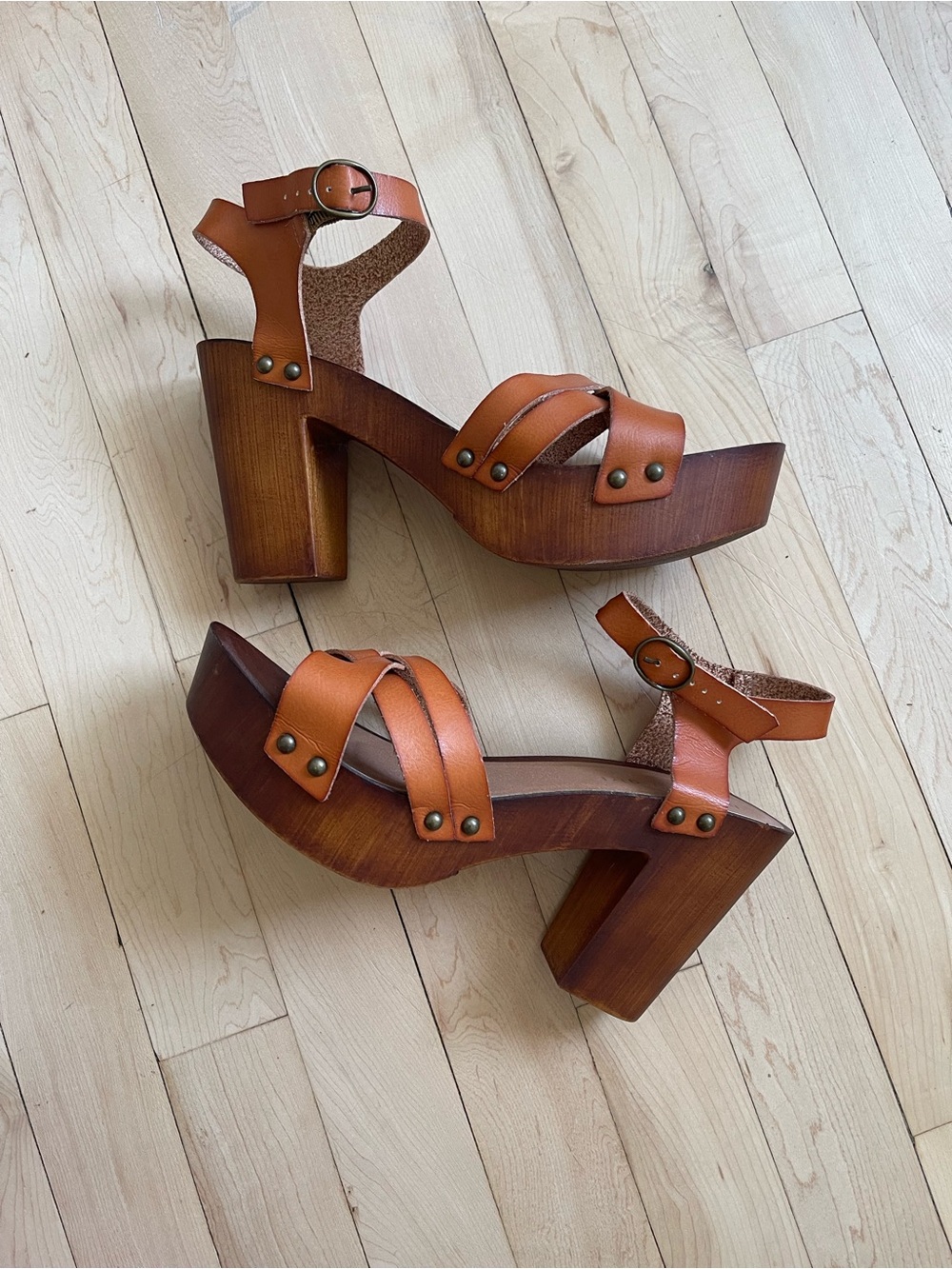 Madden Girl Bamboo and Leather Heels